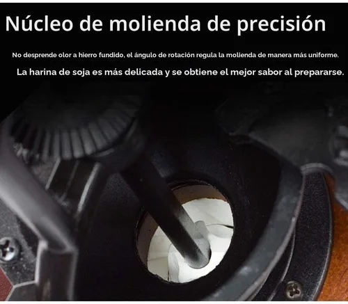 Vista 6 de Molinillo de café de fresas, Molinillo manual de madera de estilo vintage, Molino de café clásico de prensa francesa con cepillo Manivela