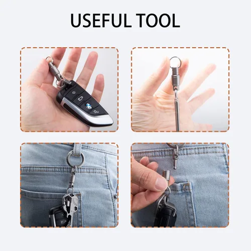 Vista 6 de Llavero de titanio de liberación rápida, llavero desmontable para hombres y mujeres, llavero accesorio para bolso