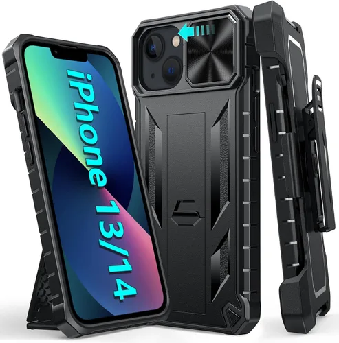 Vista 11 de SOiOS - Funda para iPhone 16e, iPhone 13, iPhone 14, con función atril Protección a prueba de caídas de grado militar, cubierta resistente