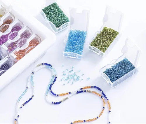 Vista 6 de Elizabeth Ward Bead Storage Solutions - Recipientes apilables de 82 piezas con tapa para suministros de arte y almacenamiento de manualidades