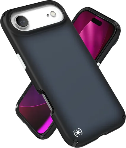 Vista 10 de Speck Presidio LUX - Funda para iPhone 17, compatible con MagSafe, funda protectora delgada, color negro desvanecido/gris pizarra/blanco