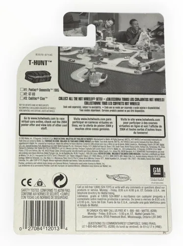 Vista 2 de Mattel Hot Wheels 2004 Treasure Hunt Escala 1:64 1965 Púrpura Pontiac Bonneville 1/12 Die Cast Car #101