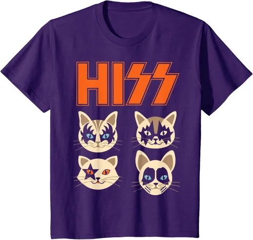 Vista 60 de Camiseta Hiss Funny Cats Kittens Rock Rockin, Negro