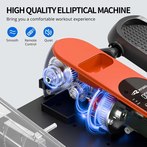 Vista 3 de Under Desk Elliptical Machine, Ellipse Leg Exerciser with Electric Seated Pedal for Home & Office, Manual & Auto Mode, Forward & Reverse,12 Speeds