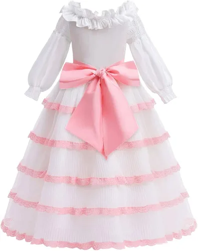 Vista 8 de Zalongye The Little Mermaid 2023 Blue Dress Girl Halloween Party Little Mermaid Princess Costume Land Dress