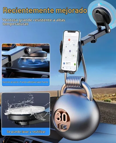 Vista 5 de Cargador de coche inalámbrico rápido de 15 W, soporte de sujeción automática para ventilación de aire del parabrisas del salpicadero, compatible