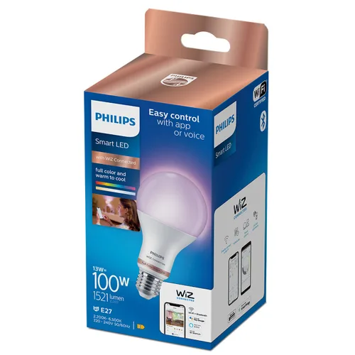 Vista 4 de Bombilla LED Philips Wiz E 13 W E27 1521 Lm (6500 K) (2200-6500 K)
