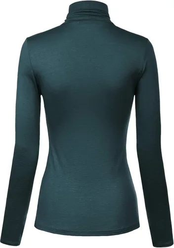Vista 48 de MixMatchy Camisetas de manga larga delgadas y ligeras para mujer, cuello alto, capa base, camisetas activas
