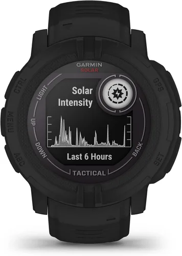 Vista 2 de Garmin Instinct 2 Solar, Edición Táctica, reloj resistente para exteriores con GPS, con capacidad de carga solar, construido para todos