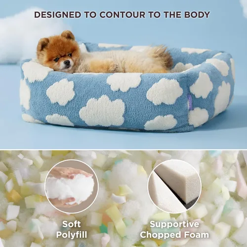 Vista 7 de LE SURE - Linda cama lavable para perros pequeños, jacquard, 25 x 21 x 7 pulgadas