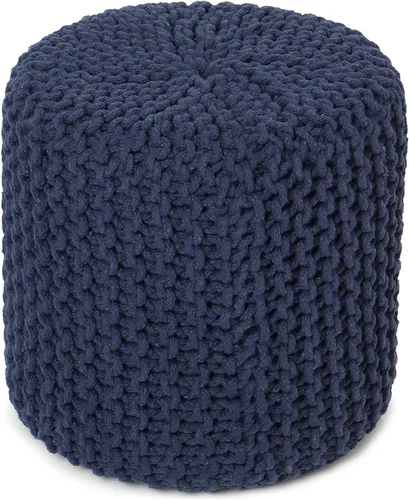 Vista 20 de REDEARTH - Puf otomano con cubierta tejida en puntada de cable 100% Cotton, 19.5"x19.5"x14"; Doubles as Footstool, Foot Rest; Great for Living