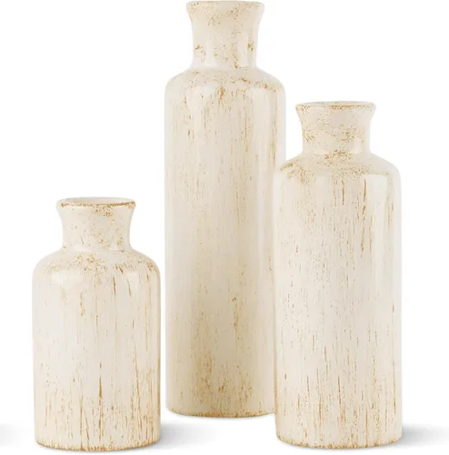 Vista 8 de Creative Scents Juego de jarrones con aspecto de mármol negro, jarrones para decoración del hogar, calidad premium para sostener hierba de pampa