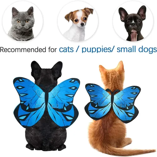 Vista 6 de Disfraz de alas de mariposa para perros y gatos pequeños a grandes - Halloween Rosa