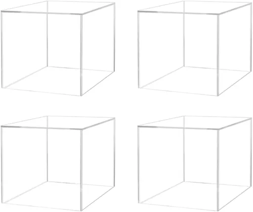 Vista 12 de Elevador de productos al por menor o contenedor de almacenamiento de mercancía 6 "Caja de exhibición de acrílico transparente con un lado abierto
