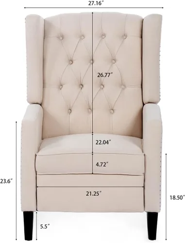 Vista 2 de TRIPLE TREE Silla decorativa, silla reclinable de terciopelo copetudo, sofá individual, cómodo sofá reclinable, silla de sala de estar, sillón