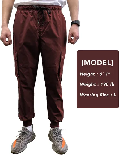 Vista 7 de Southpole Men's Basic Active Cargo Jogger Pants, Fleece & Tech Woven Nylon