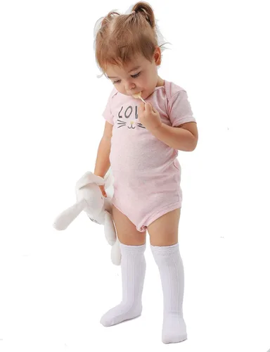 Vista 10 de EPEIUS Calcetines altos hasta la rodilla para bebés y niños pequeños (paquete de 3/5)