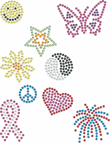 Vista 3 de Plantilla(s) de diamantes de imitación magnéticos - Variedad - Diseños multicolor