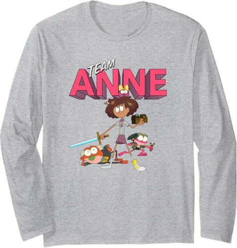Vista 3 de Disney Channel Amphibia Team Anne - Camiseta de manga larga, Negro, S