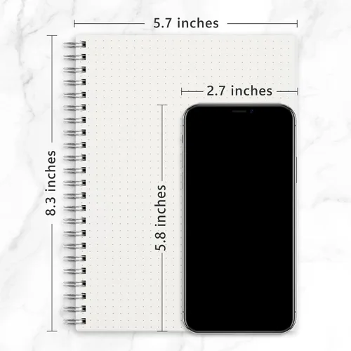 Vista 7 de RETTACY - Cuaderno de viñetas con puntos, paquete de 3, 160 páginas por paquete, tamaño A5 mediano (5.7" × 8.3"), papel grueso de 100 gsm