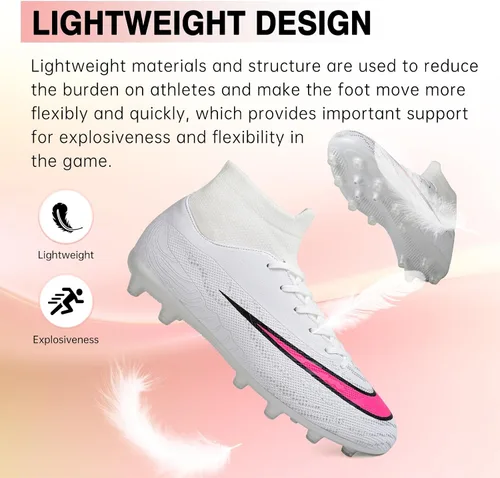 Vista 2 de RDYLBU Tacos de fútbol para hombre, zapatos de fútbol para mujer AGFG