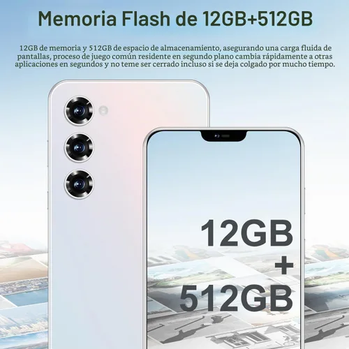 Vista 3 de Teléfonos desbloqueados C24+ 5G, 12GB+512GB, teléfono celular, 6.8 Negro-6.8"-512GB