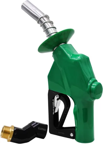 Vista 7 de Boquilla de combustible de 1 pulgada NPT con apagado automático verde para bomba de gasolina, boquilla resistente con manguera de combustible