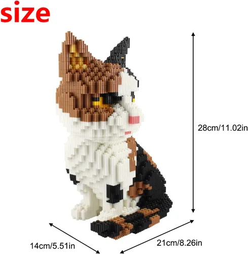 Vista 2 de Mini bloques de construcción Larcele de perros, ladrillos de juguete para construir mascotas, 950 piezas KLJM-02, Rojo Tabby, modelo 2842
