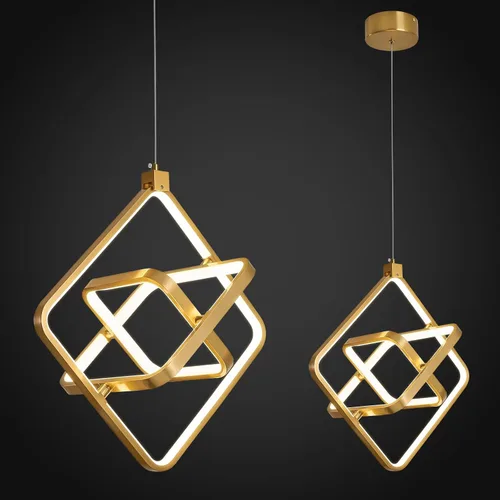 Vista 10 de Lámpara LED moderna con anillo dorado, lámpara colgante de 4000 K, regulable en altura ajustable, iluminación colgante para comedor, cocina, isla