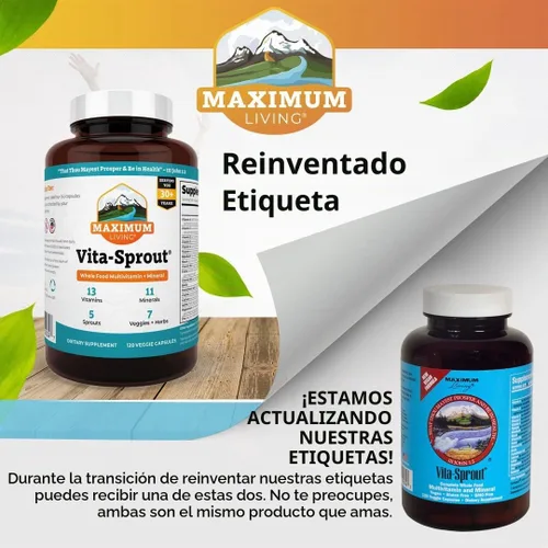 Vista 6 de Vita-Sprout Mezcla de multivitamínicos y fitonutrientes integrales - 120 Cápsulas