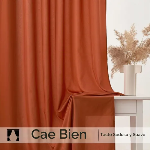 Vista 6 de MIULEE Burnt Orange Fall Semi Sheer Privacy Curtains 2 Panels 52W x 96L Naranja quemado