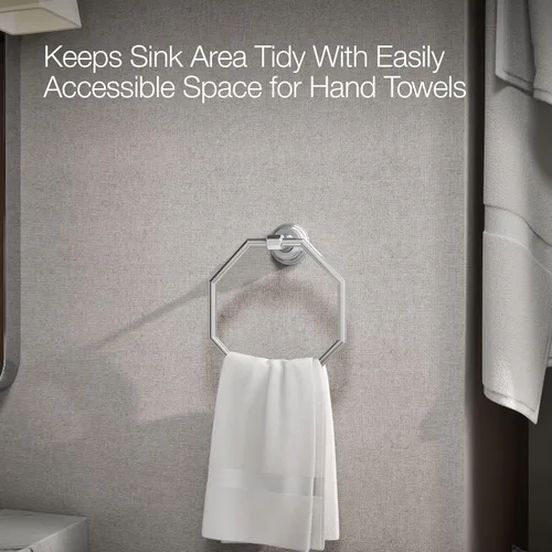 Vista 3 de KOHLER K-13112-CP Pinstripe - Toallero de baño, cromo pulido