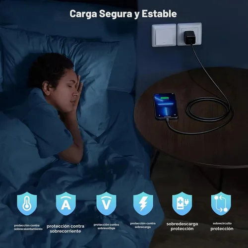 Vista 7 de Cargador de iPhone, [certificado MFi] Paquete de 2 cables Lightning de 6 pies de sincronización de datos con 2 cargadores de pared USB adaptador