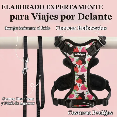 Vista 7 de rabbitgoo Cat Harness and Leash Set, Escape Proof Vest, Berry Pounce