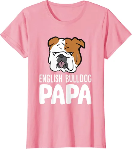 Vista 15 de Camiseta divertida de Bulldog Inglés para papá dueño de perro, Negro