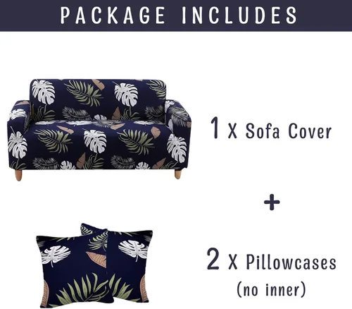 Vista 5 de Dephora - Funda súper elástica para sofá, antideslizante, de elastano, suave, estampado, protector de muebles lavable con 2 fundas de almohada
