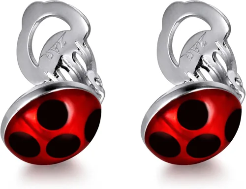 Vista 4 de ZAG STORE - Pendientes de mariquita milagrosa (CLIP-ON), plata, Plata de ley