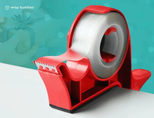 Vista 2 de Herramienta de envoltura de regalo de mesa Wrap Buddies con dispensador de cinta – Juego de 2 abrazaderas ajustables para papel de regalo