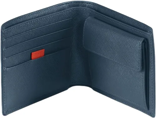 Vista 2 de BMW Cartera de moda con compartimento para monedas, Azul Patchwork, Cartera