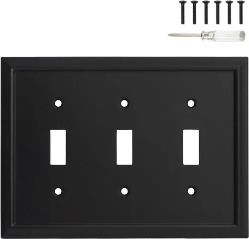 Vista 18 de Placa de pared, cubiertas de toma de corriente dúplex, cubierta de interruptor de luz negro mate - Placa de cubierta de toma de corriente eléctrica
