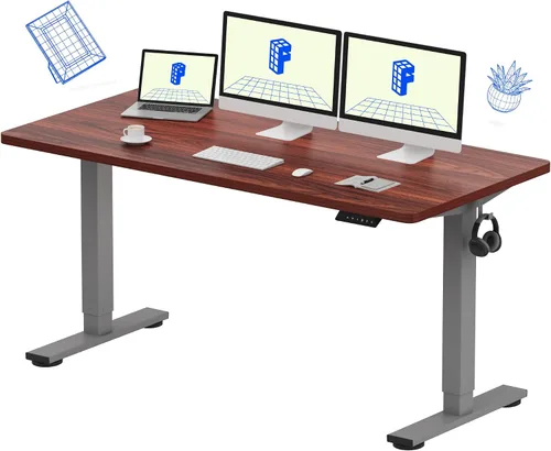 Vista 47 de FLEXISPOT Escritorio de Pie de Altura Ajustable Eléctrico, Marco de Escritorio de Pie de Acero Resistente con Controlador de Memoria