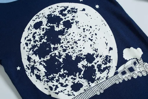 Vista 3 de Family Feeling Pijama de 2 piezas para niños y niños pequeños, ropa de dormir 100% algodón