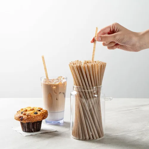 Vista 5 de Restaurantware-Basic Nature Disposable Straws,Sustainable Straws - Sturdy, Won't Alter Flavors, Brown PLA/Coffee Ground Straw, For Hot And Cold