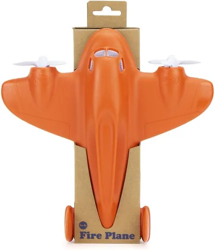 Vista 4 de Green Toys Fire Plane - Juego de simulación, habilidades motoras, vehículo de juguete de baño para niños. Sin BPA, ftalatos, PVC. Apto