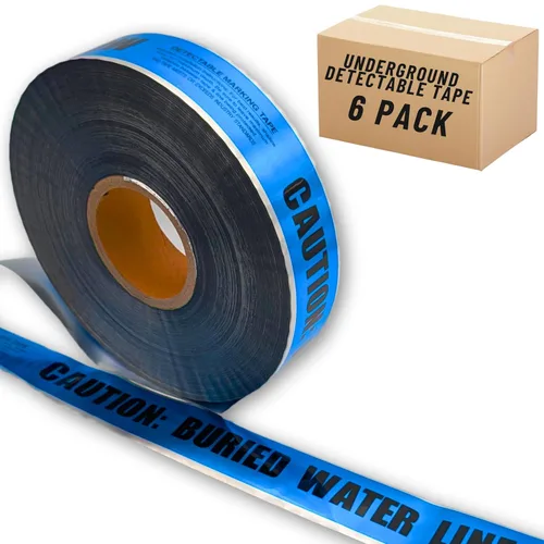 Vista 10 de ACE Supply Cinta de precaución de línea eléctrica enterrada, cinta subterránea detectable, 2 pulgadas x 1000 pies de longitud, 5 mil, cinta