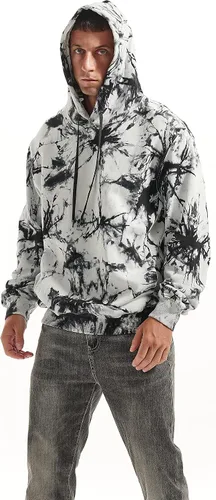 Vista 2 de KLIEGOU Mens Tie-Dye printed Pullover Hooded Sweatshirt