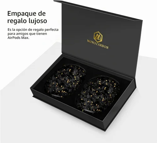 Vista 8 de MONOCARBON Funda de fibra de carbono real para AirPods Max (2024/2020), cubierta protectora de grado militar para auriculares Apple Max, único Azul