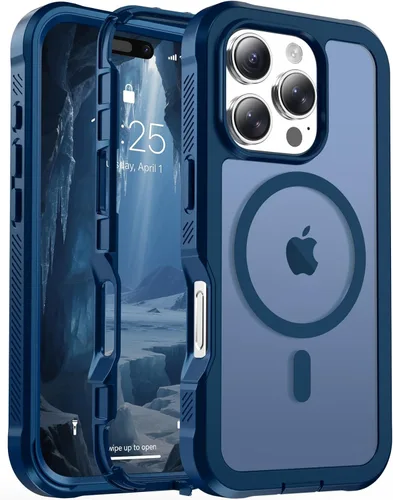 Vista 153 de jaroco - Funda magnética compatible con MagSafe para iPhone 11 de 6.1 pulgadas; protección de grado militar contra caídas, de doble capa