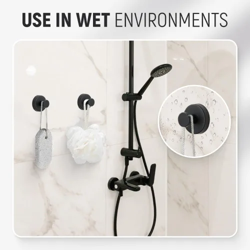 Vista 3 de Suction Cup Hooks for Wreaths on Glass, No-Drill Shower Hooks (Silver,6PCS)
