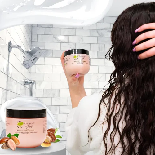 Vista 6 de Essence of Argan Productos renovadores para el cuidado del cabello, condimentador infundido con aceite de argán orgánico marroquí 100% puro